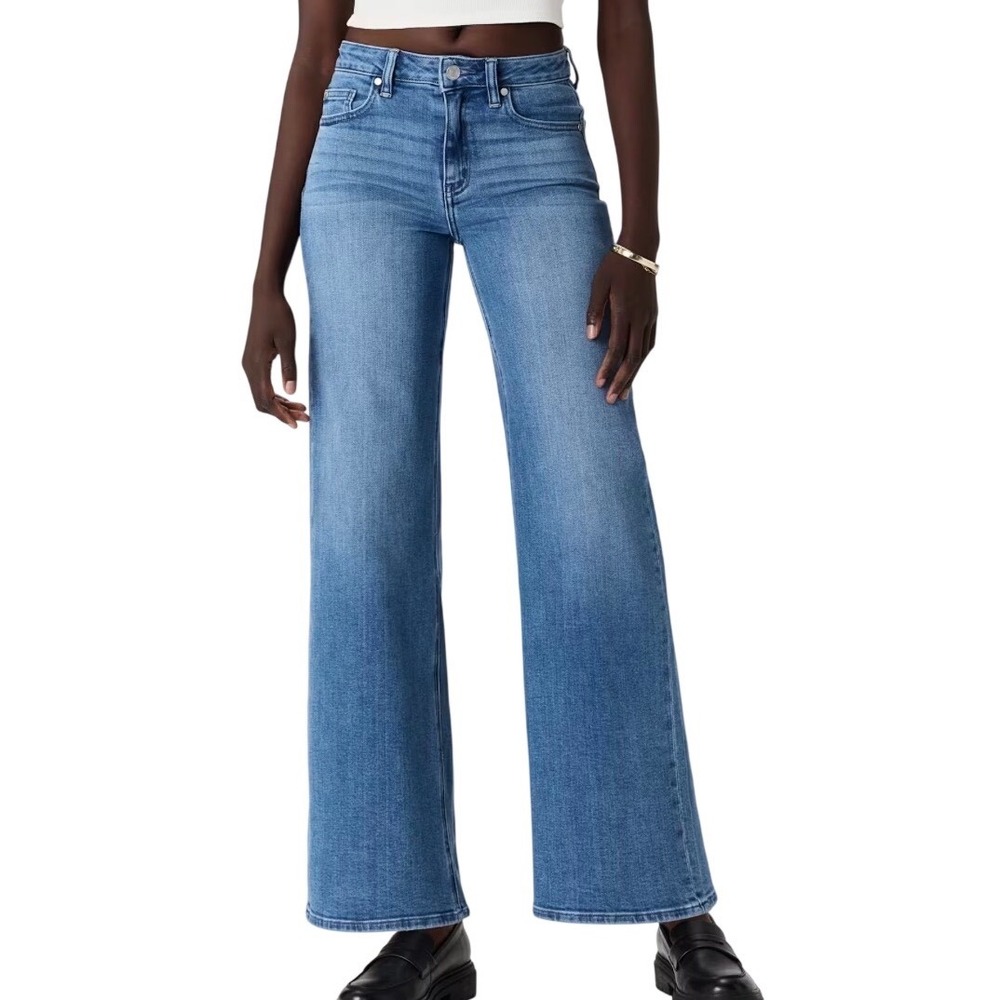 Quince Wide Leg Jeans Women 28 Medium Wash Blue Organic Cotton Tencel Excellent
